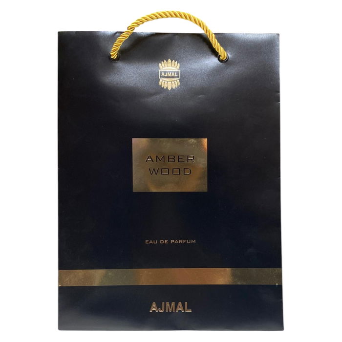 Ajmal - Sac de courses en carton noir Amber Wood - Papier recyclable - Accessoire de mode unisexe Ajmal - Sac de courses en carton noir Amber Wood - Papier recyclable - Accessoire de mode unisexe
