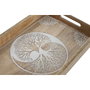 Home ESPRIT Plateau apéritif Arbre Indien Décapé Blanc Naturel (Lot de 2) 43,5 x 27 x 5,5 cm