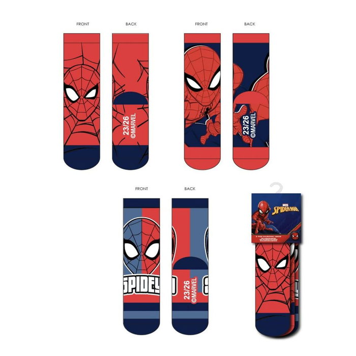 Spider-Man Pack de 3 paires de chaussettes Multicouleur Taille 27-30