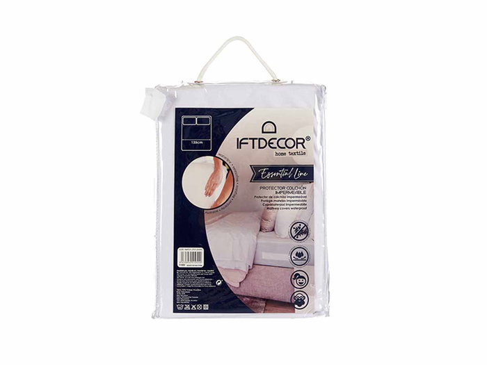 GIFTDECOR Protège-matelas Imperméable 135 cm Blanc