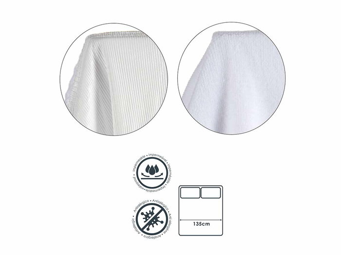 GIFTDECOR Protège-matelas Imperméable 135 cm Blanc