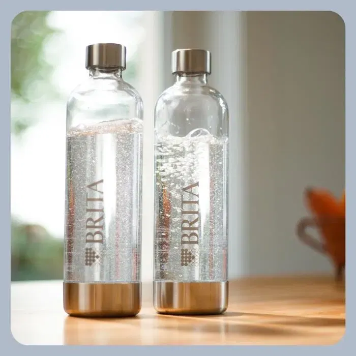 Brita - Pack de 2 Bouteilles Rechargeables 1L pour Machine à Soda SodaONE - Compatibles SodaONE, PET Durable