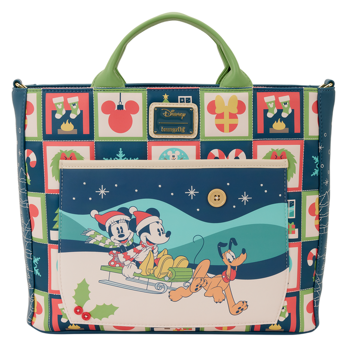 Loungefly Sac à dos transformable en sac Mickey & Minnie Holiday Disney en cuir synthétique avec détails brodés et piqués - 33x28x8 cm Loungefly Sac à dos transformable en sac Mickey & Minnie Holiday Disney en cuir synthétique avec détails brodés et piqués - 33x28x8 cm