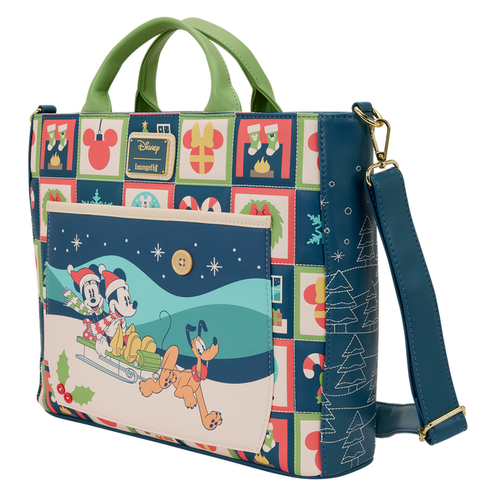 Loungefly Sac à dos transformable en sac Mickey & Minnie Holiday Disney en cuir synthétique avec détails brodés et piqués - 33x28x8 cm Loungefly Sac à dos transformable en sac Mickey & Minnie Holiday Disney en cuir synthétique avec détails brodés et piqués - 33x28x8 cm