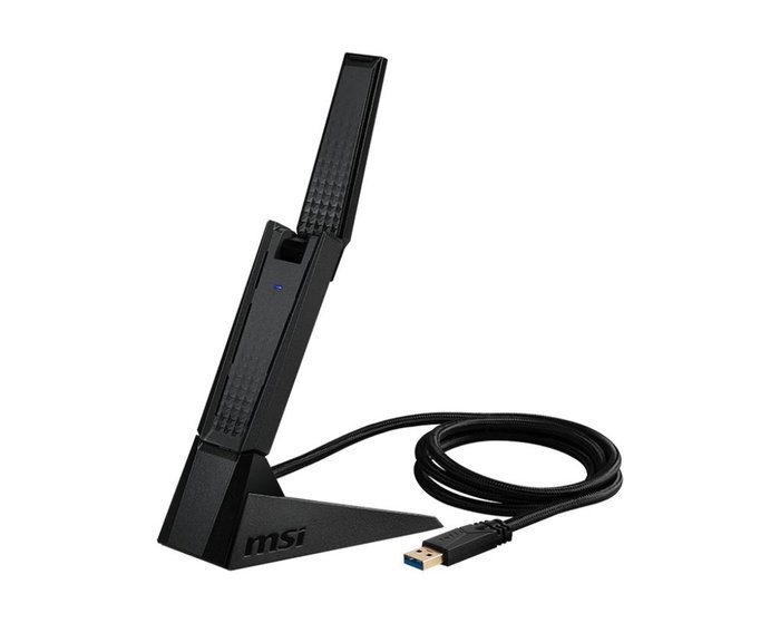 MSI GUAXE54 Adaptateur USB WiFi 6E AXE5400 Tribande 2.4/5/6 GHz USB 3.2