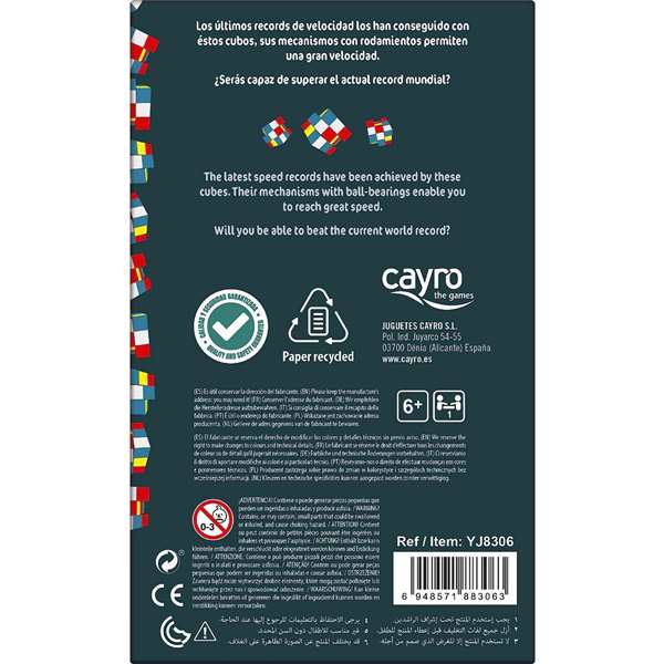 Cayro Cube de Puzzle 3x3 Guanlong 56mm - Neuf en Boîte - Jouet Éducatif en Plastique pour Enfants (3-6 ans)