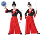 Déguisement Samurai Japonais pour Enfant Garçon 3-4 Ans - Costume Oriental Inspiré des Arts Martiaux avec Chemise Noire et Pantalon Rouge