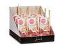 Acorde Diffuseur Mikado 50 ml Fraise et Crème avec Tige 7x17x5 cm Rose Verre et Rotin (Set de 12)