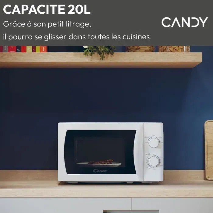 Candy CMW20SMW - Micro-ondes Solo 20 L - 700W - Interface mécanique - 5 niveaux de puissance - Blanc Candy CMW20SMW - Micro-ondes Solo 20 L - 700W - Interface mécanique - 5 niveaux de puissance - Blanc