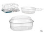 Leknes Boîte de Conservation Rectangulaire 1500 ml Plastique Transparent 18x10,5x21,5 cm (Set de 8)