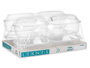 Leknes Boîte de Conservation Rectangulaire 1500 ml Plastique Transparent 18x10,5x21,5 cm (Set de 8)