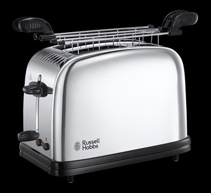 Russell Hobbs 23310-57 Grille-pain pour sandwiches 2 grandes fentes avec fonction surgelés et deux grilles - Couleur gris acier