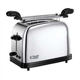 Russell Hobbs 23310-57 Grille-pain pour sandwiches 2 grandes fentes avec fonction surgelés et deux grilles - Couleur gris acier