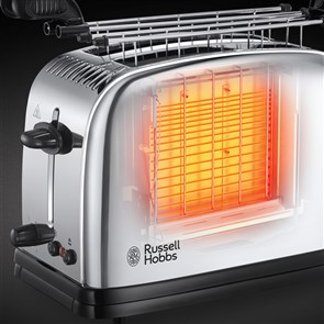 Russell Hobbs 23310-57 Grille-pain pour sandwiches 2 grandes fentes avec fonction surgelés et deux grilles - Couleur gris acier