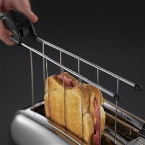 Russell Hobbs 23310-57 Grille-pain pour sandwiches 2 grandes fentes avec fonction surgelés et deux grilles - Couleur gris acier