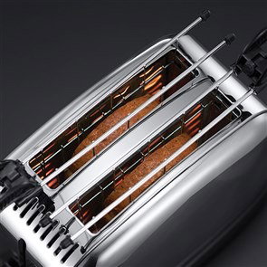 Russell Hobbs 23310-57 Grille-pain pour sandwiches 2 grandes fentes avec fonction surgelés et deux grilles - Couleur gris acier