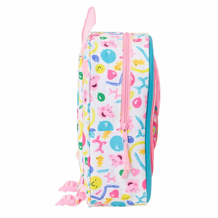 Sac à dos enfant Peppa Pig Bleu Blanc Rose 22 x 27 x 10 cm 3D
