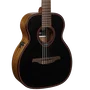 LAG Guitare Folk Électroacoustique Nylon Travel Blue Wave 1, Table Cèdre Massif, Caoba, Satiné