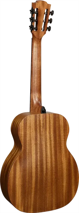 LAG Guitare Folk Électroacoustique Nylon Travel Blue Wave 1, Table Cèdre Massif, Caoba, Satiné