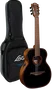 LAG Guitare Folk Électroacoustique Nylon Travel Blue Wave 1, Table Cèdre Massif, Caoba, Satiné
