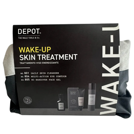 Depot - Coffret soin homme - Gel à l'acide hyaluronique N°805 50ml + Gel nettoyant au charbon actif N°801 50ml + Crème yeux anti-âge vitamine E N°804 20ml
