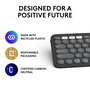 Logitech Pebble Keys 2 K380s - Clavier Bluetooth Ultraportable et Compact pour 3 Appareils (Windows, macOS, iOS, Android) - Design Fin en Plastique Recyclé