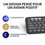 Logitech Pebble Keys 2 K380s - Clavier Bluetooth Ultraportable et Compact pour 3 Appareils (Windows, macOS, iOS, Android) - Design Fin en Plastique Recyclé
