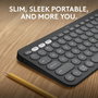 Logitech Pebble Keys 2 K380s - Clavier Bluetooth Ultraportable et Compact pour 3 Appareils (Windows, macOS, iOS, Android) - Design Fin en Plastique Recyclé