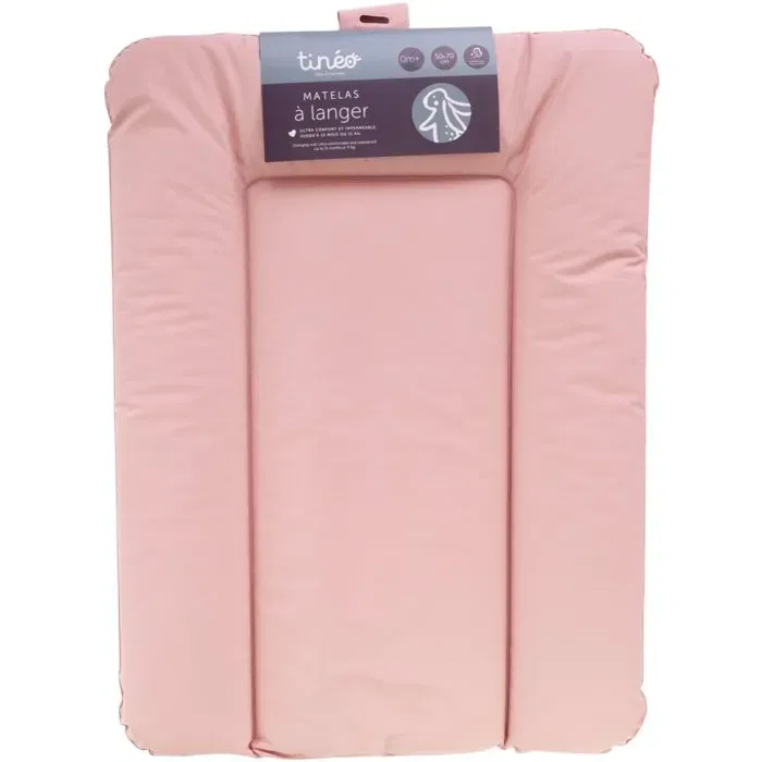 Tineo - Matelas à langer Essentiel - Matelas de change universel en PVC imperméable - Rose poudre