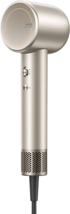 MOVA - Seche-cheveux SHINE 20 Intelligent avec Capteur de Temperature, Technologie AeroBlossom, Generateur d'Ions 300M, Silencieux, 240V, Or