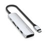 Satechi - Adaptateur Multiport USB-C Slim 6-en-1 - HDMI 4K @60Hz - Ports USB-A - Ethernet Gigabit - USB-C PD 100W - Aluminium Argenté