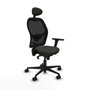 Piqueras y Crespo Chaise de Bureau avec Appui-tête 3D036N1 Noir