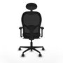 Piqueras y Crespo Chaise de Bureau avec Appui-tête 3D036N1 Noir