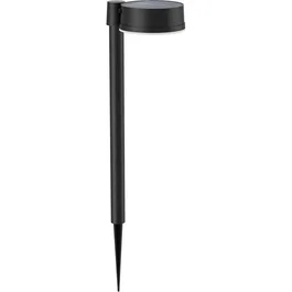 Philips Vynce - Borne d'éclairage extérieure solaire sur broche ronde - Noir - Éclairage de jardin sans fil et durable