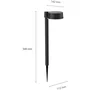 Philips Vynce - Borne d'éclairage extérieure solaire sur broche ronde - Noir - Éclairage de jardin sans fil et durable