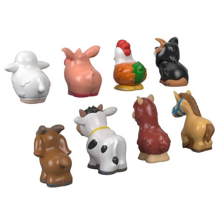 FISHER-PRICE Little People - Blister de 8 animaux de la ferme - Figurines jouets pour enfants 1 à 5 ans - Taille adaptée aux petites mains