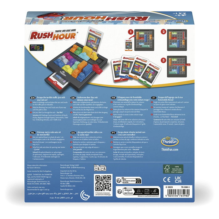 Ravensburger - Jeu de société Rush Hour - Jeu de blocs coulissants de réflexion pour débutants et experts