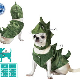Déguisement pour Chien Dino Dinosaure Costume Animal Vert Taille S - Polyester