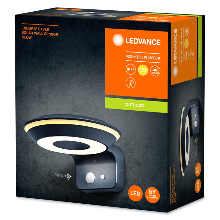 Ledvance Endura Style Solar Glow Luminaria LED d'extérieur solaire 3,6 W 180 lm 3000 K IP44 Ledvance Endura Style Solar Glow Luminaria LED d'extérieur solaire 3,6 W 180 lm 3000 K IP44