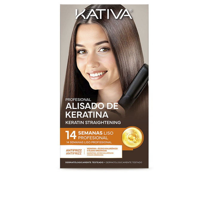 Kativa Kit de lissage brésilien professionnel à la kératine 4 pièces