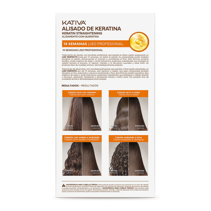 KATIVA Kit Lissage Brésilien Professionnel Kératine 4 Pièces