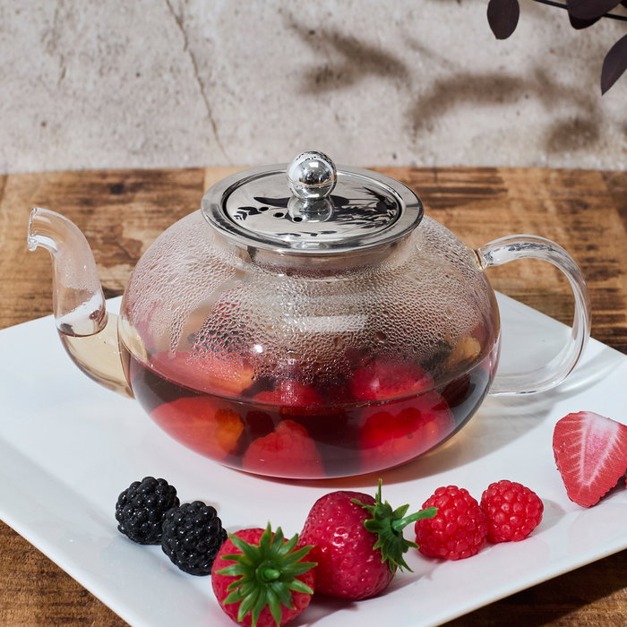 Home Deco Factory Théière avec infuseur 700 ml en verre borosilicate