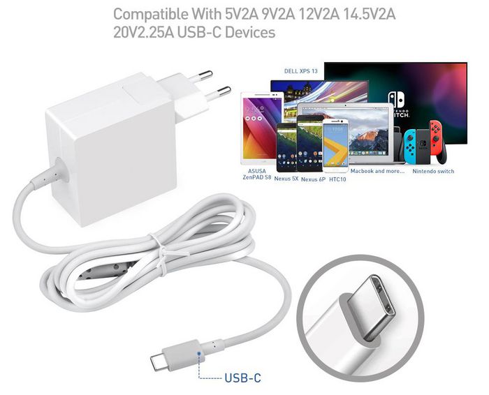 CoreParts Adaptateur secteur USB-C 45W Blanc