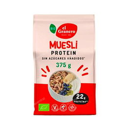 EL GRANERO Muesli Protéiné 375g Bio - Végétalien, Sans Sucres Ajoutés, Soja, Avoine, Graines