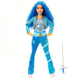 Mattel - Disney Descendants - Muñeca Chloe, fille de Cendrillon, avec cheveux bouclés bleus et tenue emblématique - HWT89