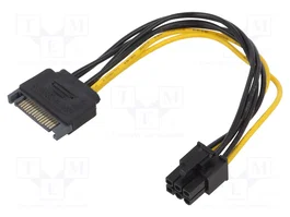 AKYGA Câble d'alimentation SATA vers PCIe 6pin, 0,15m