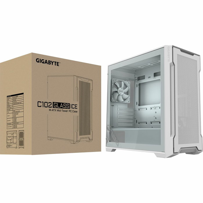 Boîtier ATX semi-tour Gigabyte C102 GLASS Blanc