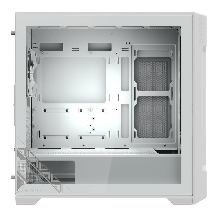 Gigabyte C102 Glass Boîtier PC Gaming Micro ATX Blanc, Panneau en Verre Trempé, 2x USB 3.2, Ventilation 360mm