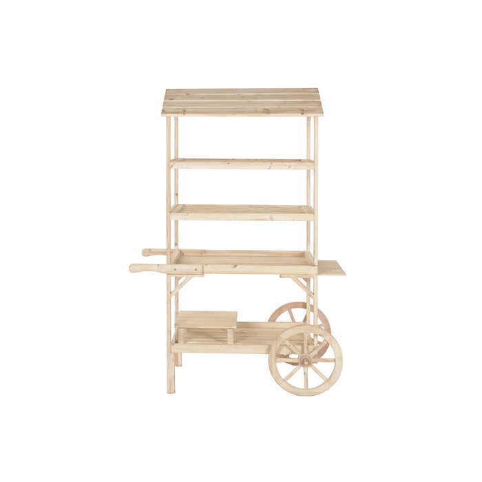 Home ESPRIT Chariot de Jardin Naturel Bois d'épicéa et MDF