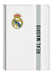 Safta - Cahier grand format 80 pages couverture rigide - Thème Real Madrid équipe première 2024/2025 - 21,5x31x1 cm